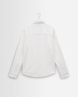 wax london men's Dartford - White Dobby Stripe Organic Cotton Shirt