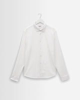 wax london men's Dartford - White Dobby Stripe Organic Cotton Shirt