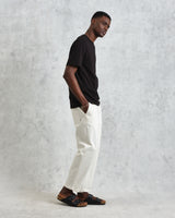wax london men's Dean - Black Embroidered Logo Organic Cotton T-Shirt