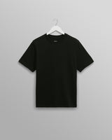 wax london men's Dean - Black Embroidered Logo Organic Cotton T-Shirt