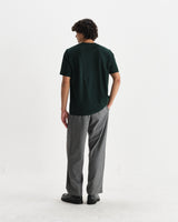wax london men's Dean - Bottle Green Textured Organic Cotton T-Shirt
