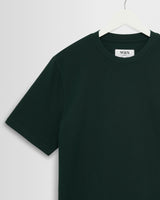 wax london men's Dean - Bottle Green Textured Organic Cotton T-Shirt