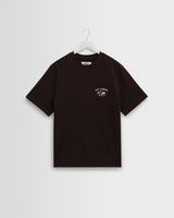 wax london men's Dean - Brown And Off-White Globe Graphic Cotton T-Shirt