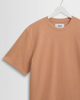 wax london men's Dean - Dusty Orange Textured Organic Cotton T-Shirt