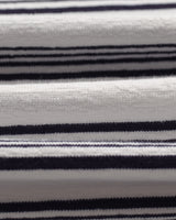 wax london men's Dean - Ecru And Navy Textured Stripe Organic Cotton T-Shirt