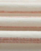 wax london men's Dean - Ecru And Rust Stitch Stripe Organic Cotton T-Shirt