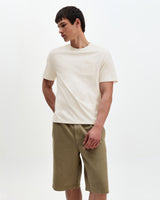wax london men's Dean - Ecru Slub Cotton Pocket T-Shirt