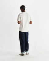 wax london men's Dean - Ecru Textured Organic Cotton T-Shirt