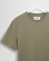 wax london men's Dean - Green Textured Organic Cotton T-Shirt