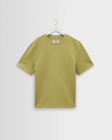 wax london men's Dean - Lime Khaki Textured Organic Cotton T-Shirt