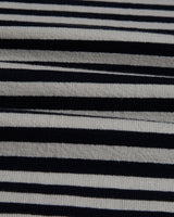 wax london men's Dean - Navy And Ecru Striped Textured Organic Cotton T-Shirt