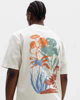 wax london men's Dean - Off White Layered Flower Graphic T-Shirt