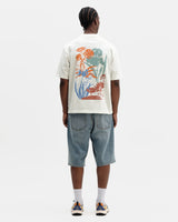 wax london men's Dean - Off White Layered Flower Graphic T-Shirt