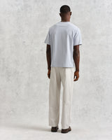 wax london men's Dean - Pale Blue Textured Organic Cotton T-Shirt