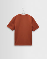wax london men's Dean - Rust Textured Organic Cotton T-Shirt