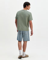 wax london men's Dean - Sage Textured Organic Cotton T-Shirt