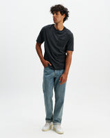 wax london men's Dean - Washed Black Compact Cotton Pocket T-Shirt