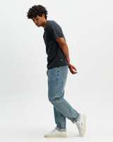 wax london men's Dean - Washed Black Compact Cotton Pocket T-Shirt