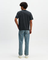 wax london men's Dean - Washed Black Compact Cotton Pocket T-Shirt
