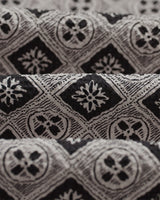 wax london men's Didcot - Ecru And Black Tile Print Short-Sleeve Shirt