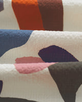 wax london men's Didcot - Ecru And Multicolour Abstract Shapes Short-Sleeve Shirt