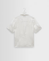 wax london men's Didcot - White Flower Embroidered Short-Sleeve Shirt