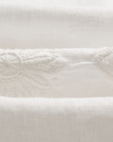 wax london men's Didcot - White Flower Embroidered Short-Sleeve Shirt