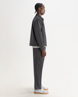 wax london men's Eldon - Dark Navy And Ecru Double-Faced Stripe Cotton Jacket