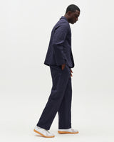 wax london men's Exmouth - Navy Dobby Cotton Blazer