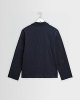 wax london men's Exmouth - Navy Dobby Cotton Blazer
