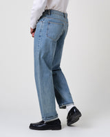 wax london men's Felix - Blue Wash Selvedge Loose Fit Denim Jeans