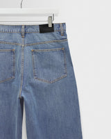 wax london men's Felix - Blue Wash Selvedge Loose Fit Denim Jeans