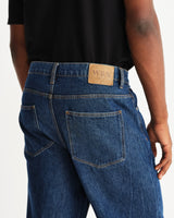 wax london men's Felix - Vintage 90s Blue Wash Loose Fit Denim Jeans