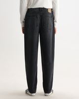 wax london men's Felix - Washed Vintage Black Loose Fit Denim Jeans