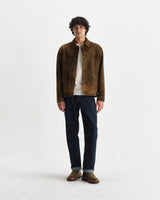 wax london men's Fen - Tonal Brown Suede Jacket