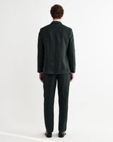wax london men's Fintry - Dark Green Linen Single-Breasted Blazer