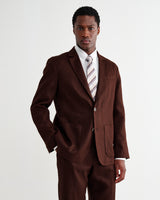wax london men's Fintry - Merlot Linen Single-Breasted Blazer
