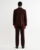 wax london men's Fintry - Merlot Linen Single-Breasted Blazer