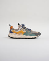 wax london men's Flower Mountain - Grey Green Suede And Nylon Yamano 3 Trainers