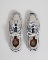wax london men's Flower Mountain - Grey Light Blue Suede And Nylon Yamabushi Trainers