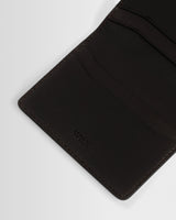 wax london men's Forbe - Dark Brown Retro Grain Leather Cardholder