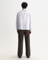wax london men's Halcomb - Ecru And Multicolour Stripe Cotton Shirt