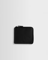 wax london men's Harford - Black Leather Zip Wallet