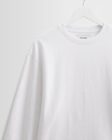 wax london men's Hayden - White Textured Organic Cotton Long Sleeve T-Shirt