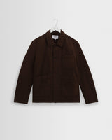 wax london men's Healey - Brown Organic Cotton Chore Jacket