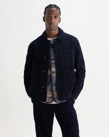 wax london men's Healey - Navy Corduroy Chore Jacket