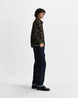 wax london men's Iggy - Black And Khaki Chenille Jacquard Jacket