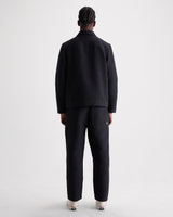 wax london men's Iggy - Navy And Black Tonal Jacquard Jacket