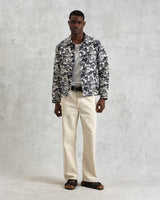 wax london men's Iggy - Navy And Ecru Beach Jacquard Jacket