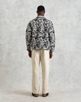 wax london men's Iggy - Navy And Ecru Beach Jacquard Jacket